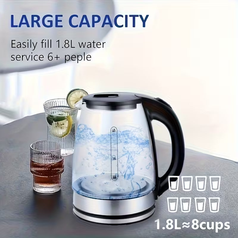 1.8L Glass Electric Kettle - Black