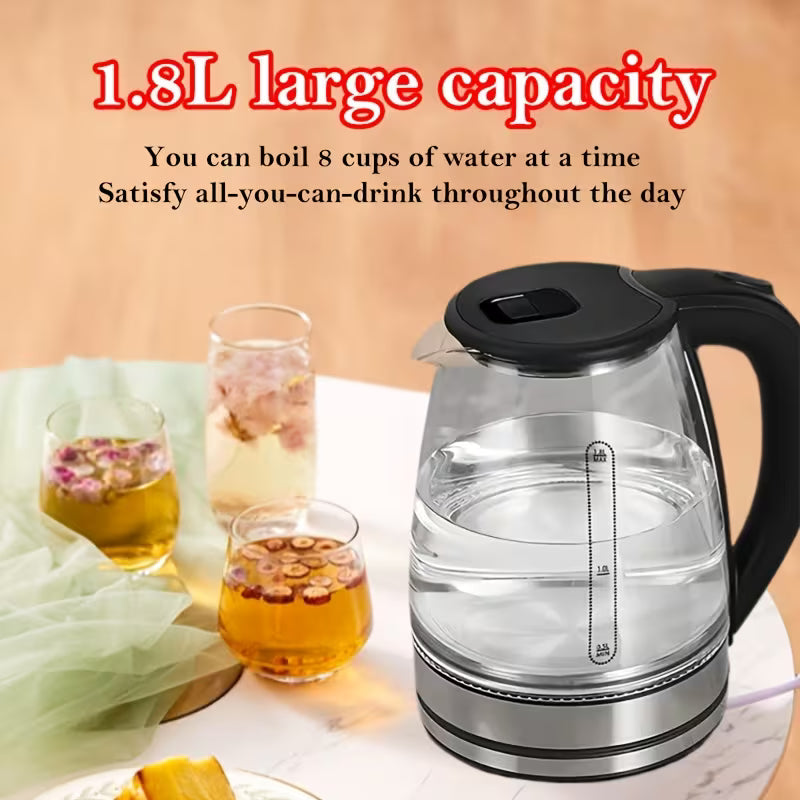 1.8L Glass Electric Kettle - Black