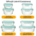 16-Piece Glass Food Storage Container Set with Lids