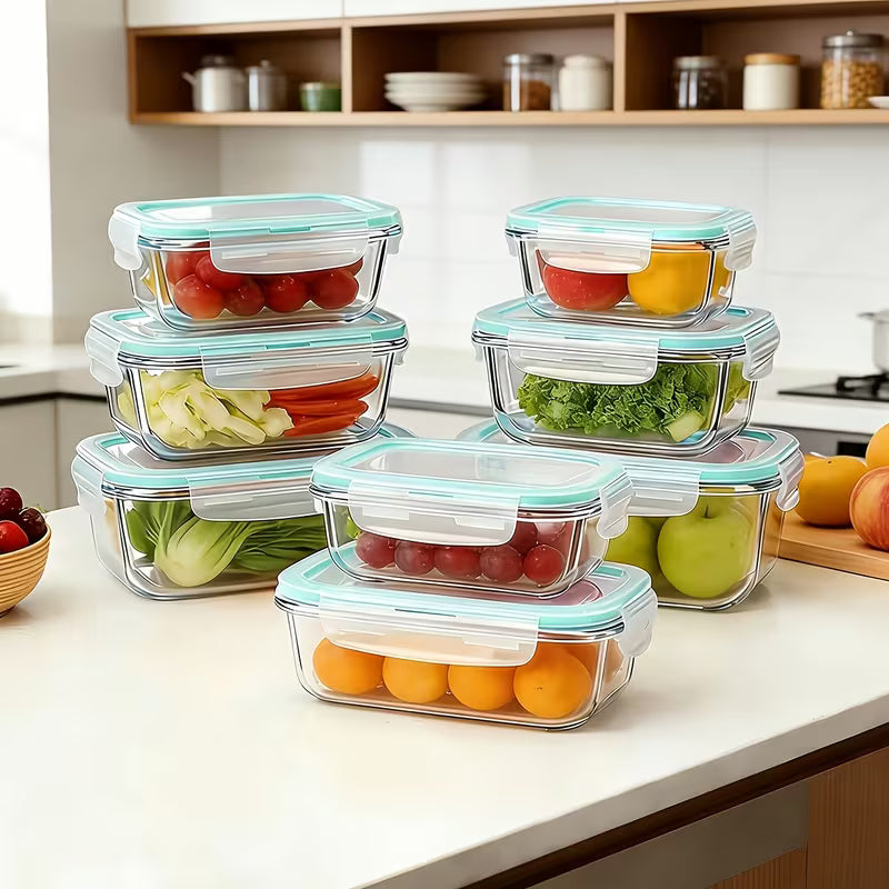 16-Piece Glass Food Storage Container Set with Lids