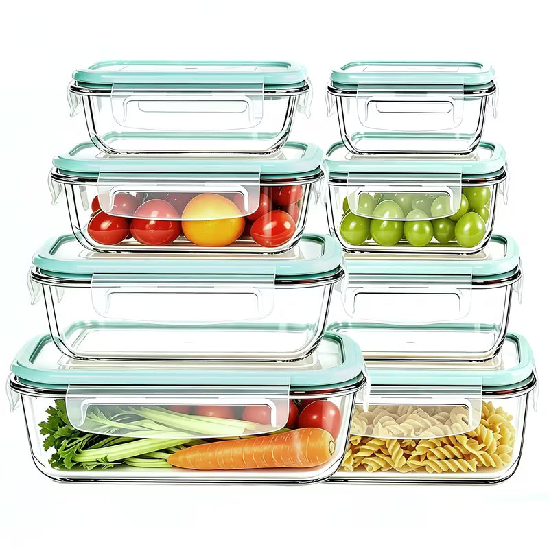 16-Piece Glass Food Storage Container Set with Lids