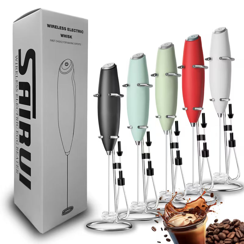 Handheld Electric Milk Frother with Stand