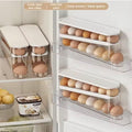 2-Tier Rolling Egg Dispenser for Refrigerator – White