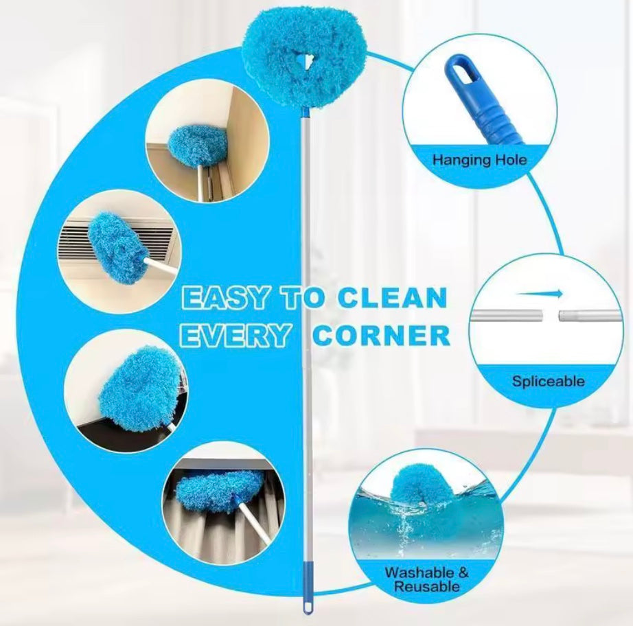 Extendable Microfiber Ceiling Fan Duster, Blue