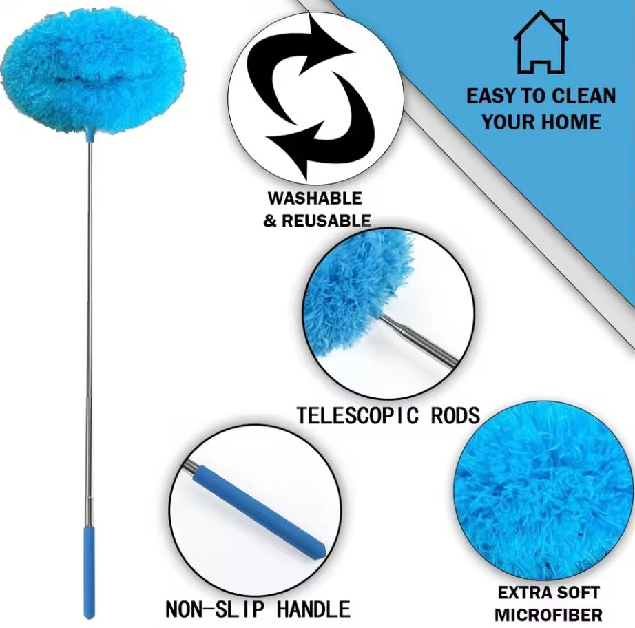 Extendable Microfiber Ceiling Fan Duster, Blue