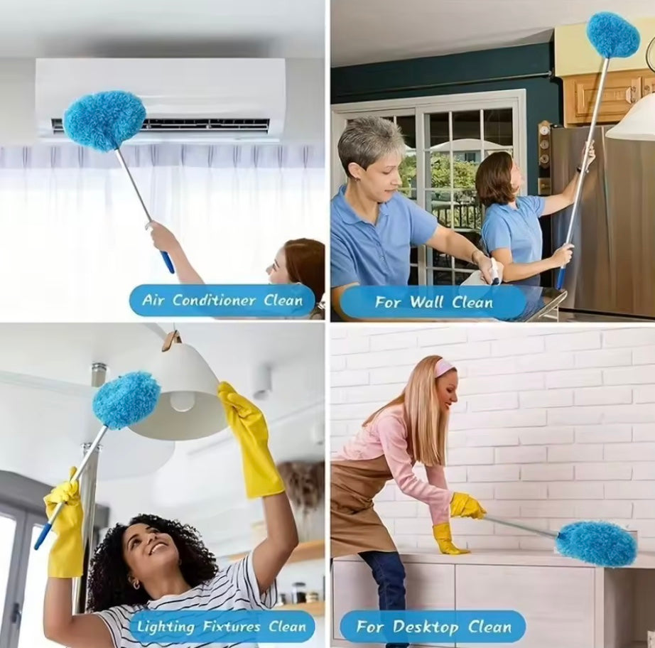 Extendable Microfiber Ceiling Fan Duster, Blue