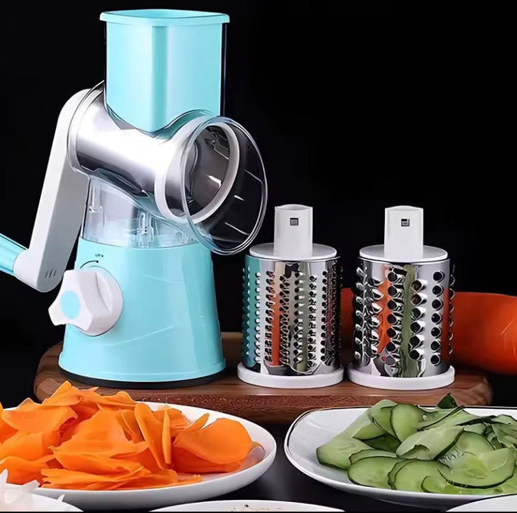 3-in-1 Rotary Drum Grater - Multifunctional Vegetable Slicer & Cheese Shredder