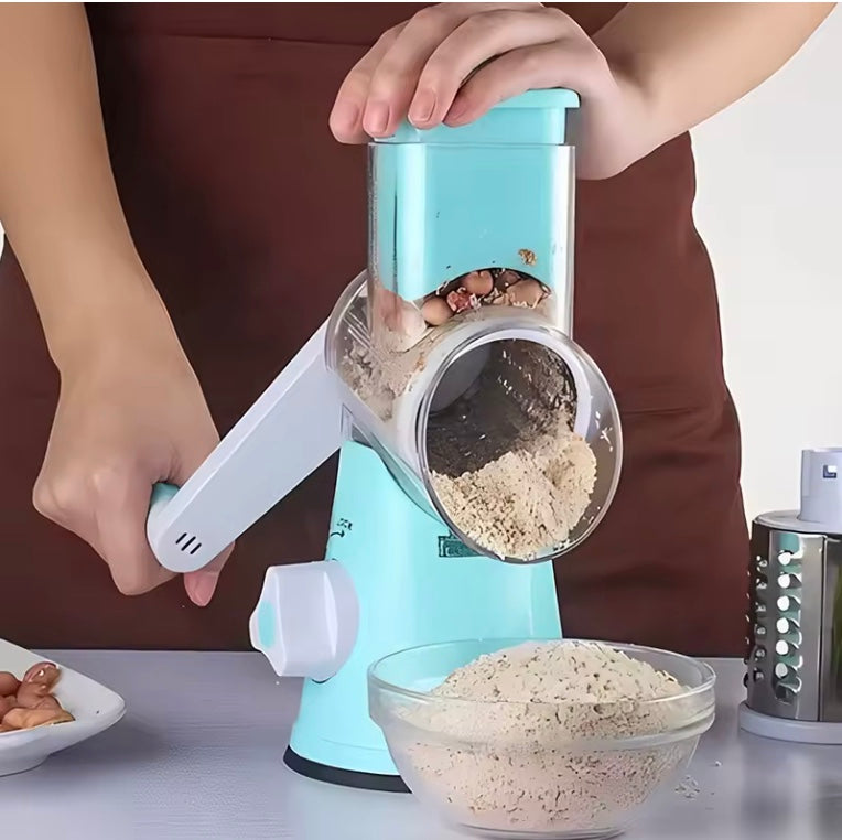 3-in-1 Rotary Drum Grater - Multifunctional Vegetable Slicer & Cheese Shredder