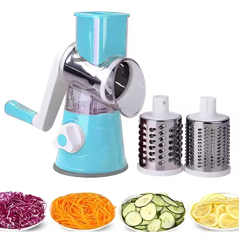 3-in-1 Rotary Drum Grater - Multifunctional Vegetable Slicer & Cheese Shredder