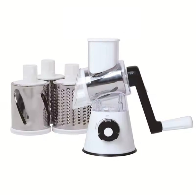3-in-1 Rotary Drum Grater - Multifunctional Vegetable Slicer & Cheese Shredder