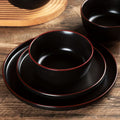 RICHMOUNT 12-Piece Matte Black Stoneware Dinnerware Set
