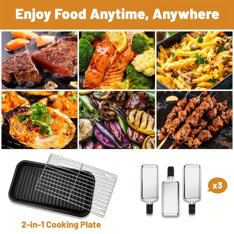 SUSTEAS 1700W Smokeless Indoor Electric Grill